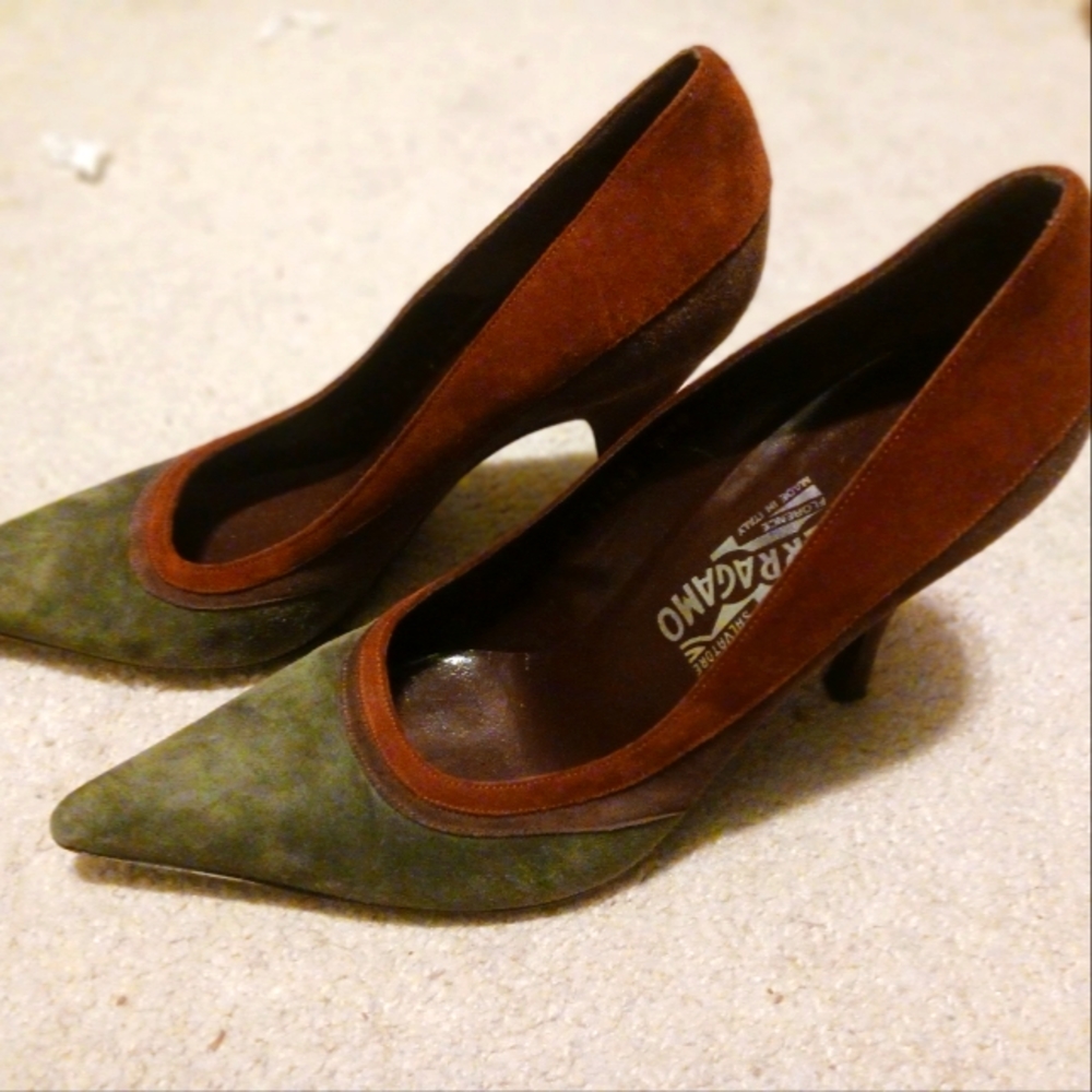 Ferragamo suede heels